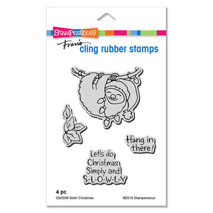 Stampendous Fran's Cling Rubber Stamps Sloth Christmas (QS5008)