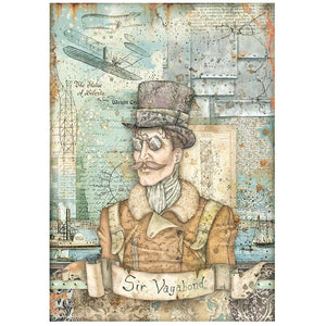 Stamperia Sir Vagabond Aviator A4 Rice Paper Sir Vagabond Image  (DFSA4699)