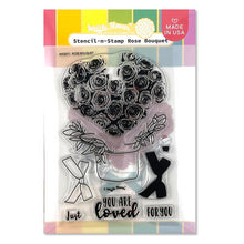 Load image into Gallery viewer, Waffle Flower Stencil-n-Stamp &amp; Die Set Rose Bouquet
