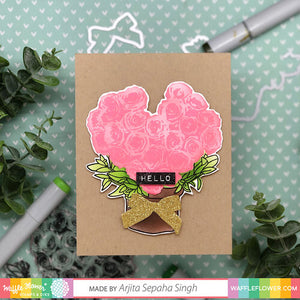 Waffle Flower Stencil-n-Stamp & Die Set Rose Bouquet