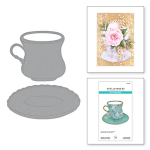 Spellbinders Paper Arts Victory Garden Collection Tea Cup & Saucer Die Set (S4-1277)