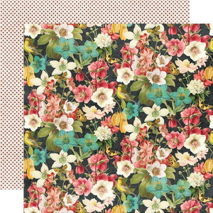 Simple Stories Vintage Cottage Fields 12x12 Scrapbook Paper Simple Things (14707)