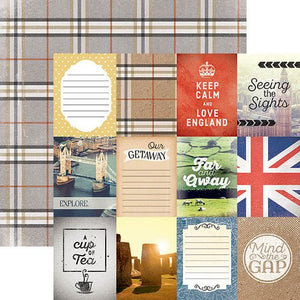 Paper House Productions 12x12 Scrapbook Paper -  London Tags (P-2062)