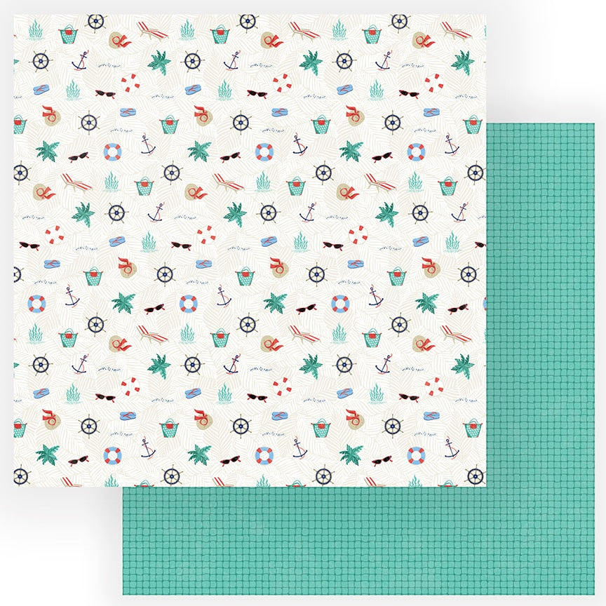 Photoplay Set Sail Collection 12x12 Scrapbook Paper Sail Away (SET9707)