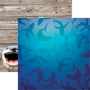 Reminisce The Shipwreck Club 12x12 Scrapbook Paper Shark Tank (SHP-007)