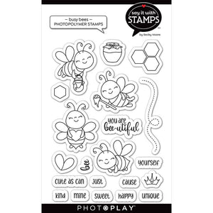 Photoplay Say It With Stamps Photopolymer Stamp & Die Set Busy Bees (SIS2655/2656)