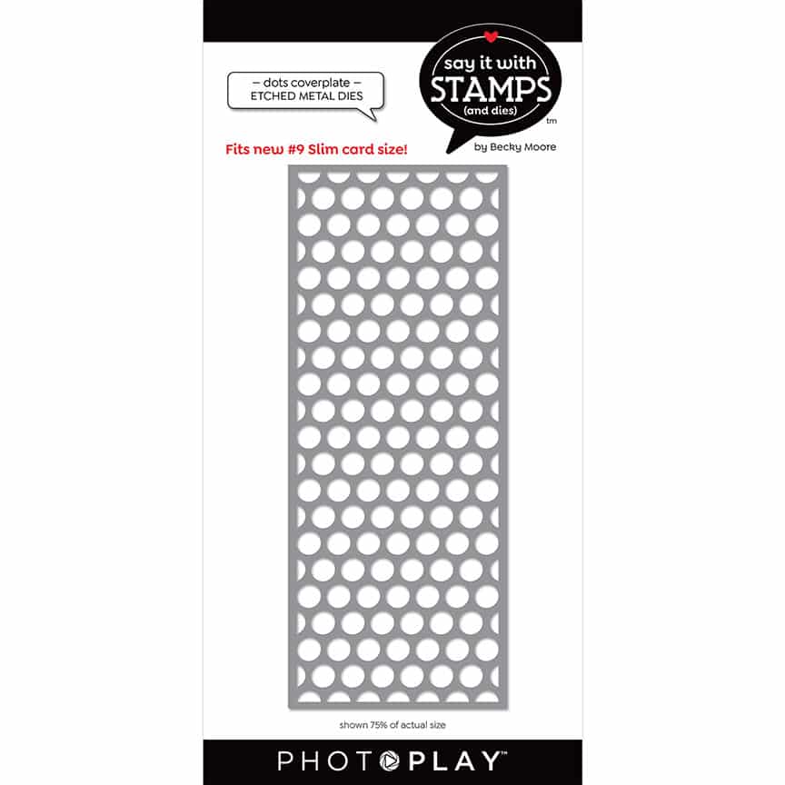 Photoplay Say it with Stamps Etched Metal Dies Square Dots Coverplate #9 Slimline (SIS2701)