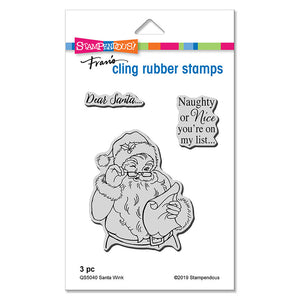 Stampendous Fran's Cling Rubber Stamps- Santa Wink (QS5040)