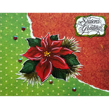 Load image into Gallery viewer, Stampendous! Fran&#39;s Cling Rubber Stamps Poinsettia Greetings (QS5042)
