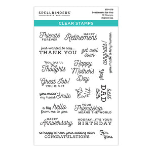 Spellbinders Paper Arts Clear Stamp Sentiments for You (STP-079)