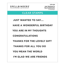 Load image into Gallery viewer, Spellbinders Clear Stamp Set Just Wanted to Say (STP-109)
