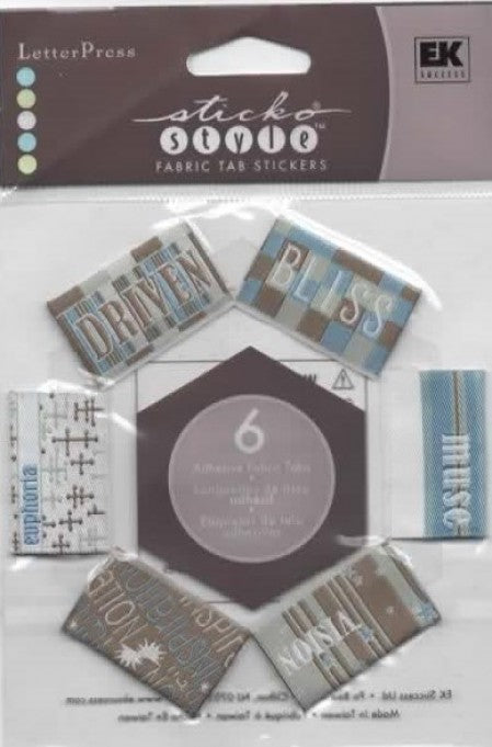 EK Success Sticko Style Fabric Tab Stickers Reilly Wiley Inspiration Tabs