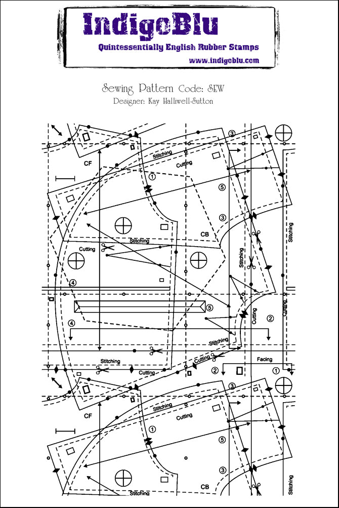 IndigoBlu Quintessentially English Rubber Stamps Sewing Pattern (SEW)