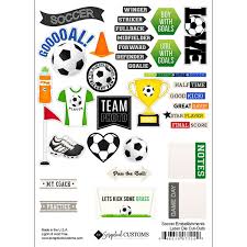 Scrapbook Customs Soccer Embellishments Laser Die Cut-Outs