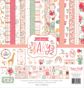 Echo Park Paper Co. Welcome Baby Girl Collection Kit (WBG233016)