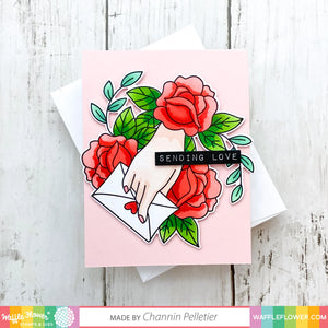 Waffle Flower Love Letter Stamp & Stencil Set