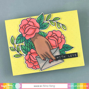 Waffle Flower Love Letter Stamp & Stencil Set