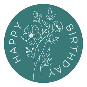 Spellbinders Paper Arts Wax Seal Stamp Wildflower Happy Birthday (WS-015)