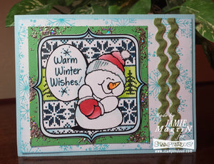 Stampendous Fran's Cling Rubber Stamps Sweater Snowman (CRW158)