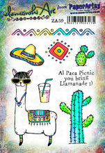 Load image into Gallery viewer, PaperArtsy Rubber Stamp Set Al Paca Picnic designed by ElenaZinski Art (ZA59)
