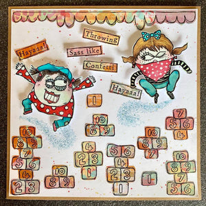 PaperArtsy Rubber Stamp Set Throwing Sass designed by ElenaZinski Art (ZA62)