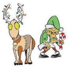 Load image into Gallery viewer, Art Gone Wild! Cling Stamps - Zombie Elf &amp; Reindeer (L-2804)
