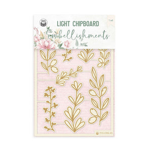 P13 Let Your Creativity Bloom Collection Light Chipboard Embellishment Leaves (P13-CRB-45)