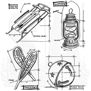 Tim Holtz Stamps Christmas Blueprint 5 (CMS202)