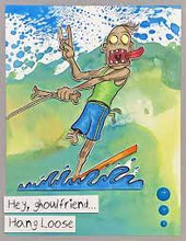 Load image into Gallery viewer, Art Gone Wild Cling Stamps Waterskiing Zombie (AGC1-2857)
