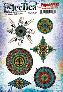 PaperArtsy Eclectica3 Rubber Stamp Set Medallions designed by Gwen Lafleur (EGL01)