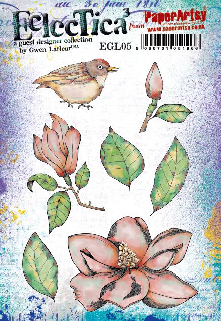 PRE-ORDER PaperArtsy Eclectica3 Rubber Stamp Set Southern Magnolias designed by Gwen Lafleur (EGL05)