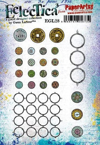 PaperArtsy Eclectica3 Rubber Stamp Set Coins designed by Gwen Lafleur (EGL28)