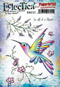 PaperArtsy Eclectica3 Stamp Flutter Hummingbird by Kay Carley (EKC67)