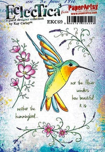 PaperArtsy Eclectica3 Stamp Hummingbird by Kay Carley (EKC69)