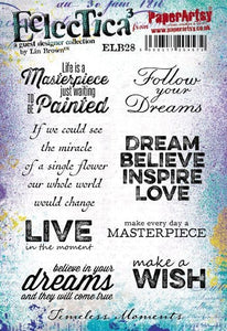 PRE-ORDER Paper Artsy Eclectica3  Rubber Stamp Set Follow Your Dreams by Lin Brown (ELB28)