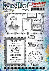 PaperArtsy Eclectica3 Stamp Set Vintage Man by Scrapcosy (ESC34)