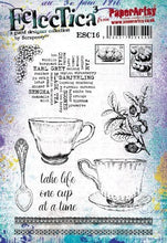 Load image into Gallery viewer, Paper Artsy Stamp Set Take Life One Cup at a Time designed by Scrapcosy (ESC16)
