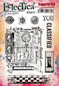 PaperArtsy Eclectica3 Rubber Stamp Set Classified designed by Seth Apter (ESA07)