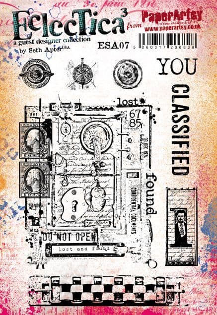 PaperArtsy Eclectica3 Rubber Stamp Set Classified designed by Seth Apter (ESA07)