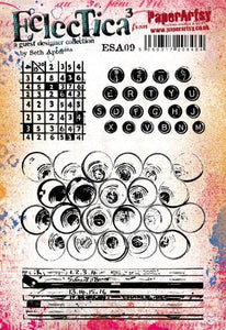 PaperArtsy Eclectica3 Rubber Stamp Set Typewriter Keys designed by Seth Apter (ESA09)