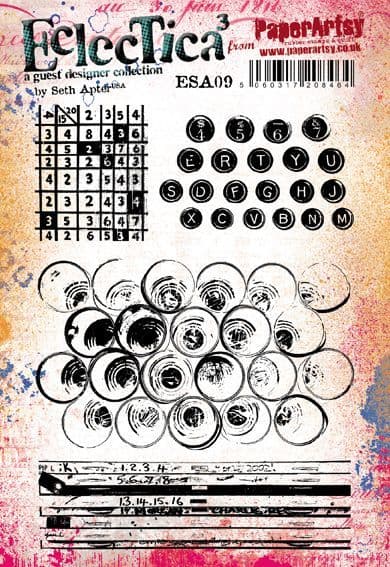 PaperArtsy Eclectica3 Rubber Stamp Set Typewriter Keys designed by Seth Apter (ESA09)