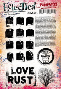 PaperArtsy Eclectica3 Rubber Stamp Set Love Rust designed by Seth Apter (ESA10)