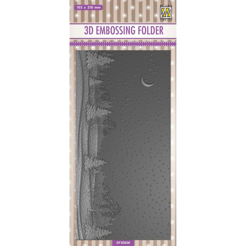 Nellie's Choice 3D Embossing Folder Snowy Landscape (EF3D036)