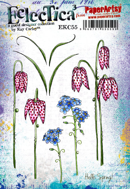 PaperArtsy Eclectica3 Stamp Set Blooming Flowers by Kay Carley (EKC55)