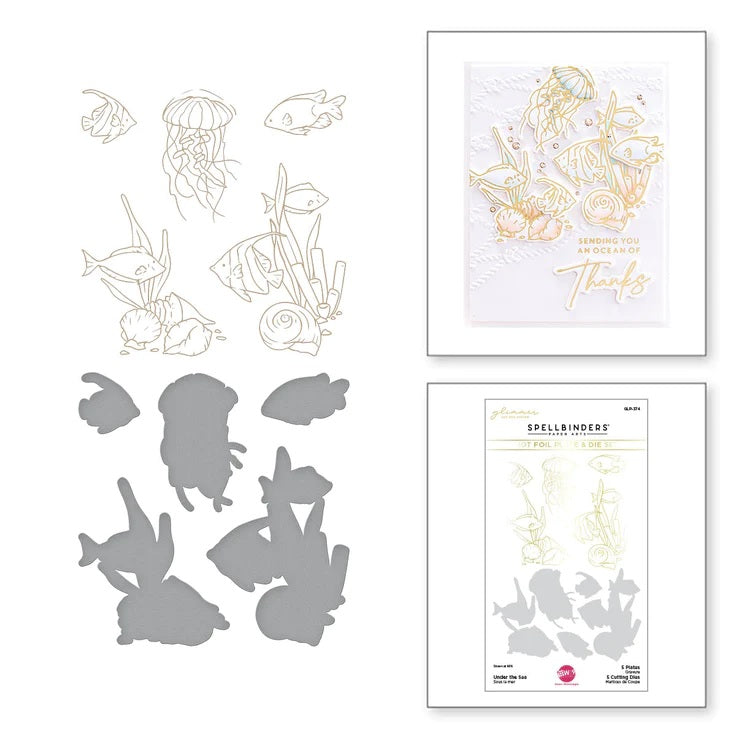 Spellbinders Fish Under the Sea Glimmer Hot Foil & Die Set (GLP-374)