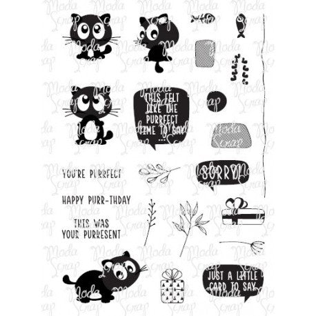 Moda Scrap Clear Stamps Funny Cat (MSTC1-029)