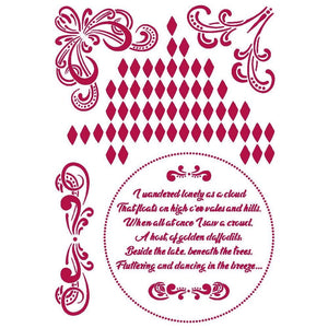 Stamperia Stencil Romantic Threads Corner Stencil (KSG464)