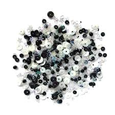 Buttons Galore & More Sequins & Bead Mixed Black Tie (LL606)