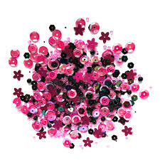 Buttons Galore & More Sequins & Bead Mixed Pink & Black Party (LL618)