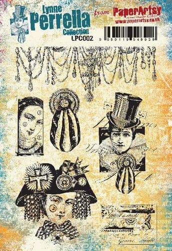 PaperArtsy Rubber Stamp Set Dandy & Dapper designed by Lynne Perrella (LPC002)